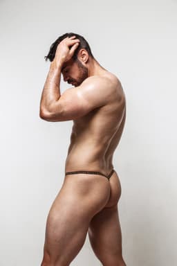 SUKREW Sheer G-String Shadow Black - MAAT S - Erotisch Heren Ondergoed - String voor Man - Sexy mannen String — thumbnail 4