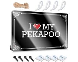 Vintage Muurkunst - I Love My Pekapoo Cottage - 20 x 30 cm