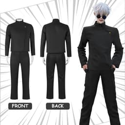 Dailygoods- Verkleedkostuum Satoru Gojo - Cosplay Anime - Cosplay Kleding - Cosplay Kostuum - Zwart Kostuum - Veiligheidswaarschuwing — thumbnail 5