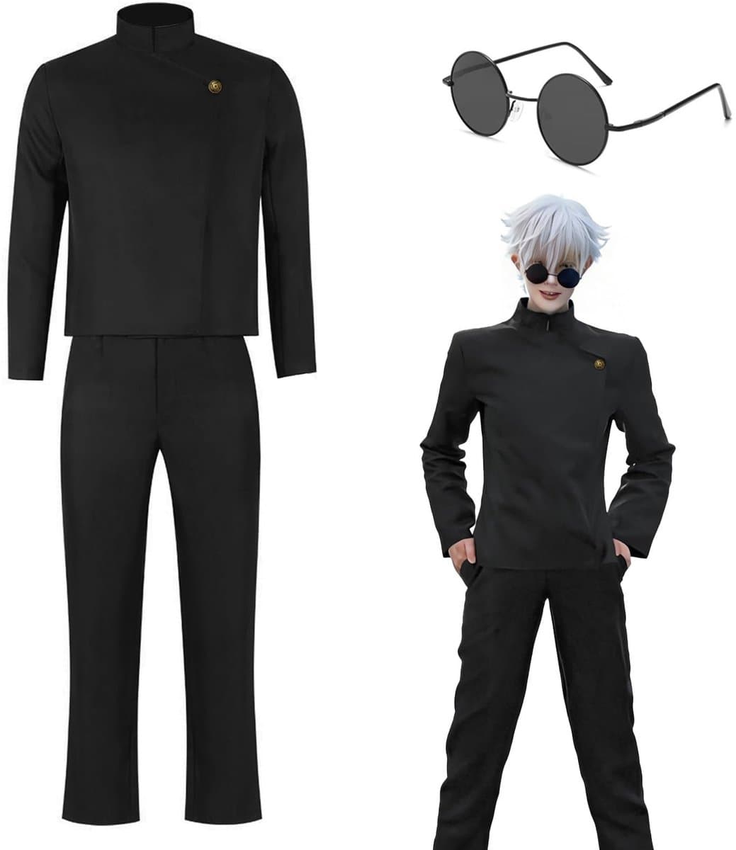 Dailygoods- Verkleedkostuum Satoru Gojo - Cosplay Anime - Cosplay Kleding - Cosplay Kostuum - Zwart Kostuum - Veiligheidswaarschuwing — afbeelding 1