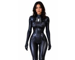 Spider Catsuit Dames – Lingerie - Open Kruis - Halloween & Cosplay