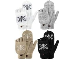 Vingerloze Dames Winter Gebreide Handschoenen - Warm Wol - Thermisch en Omkeerbaar - Ideaal voor Koude Dagen - ShopVlot