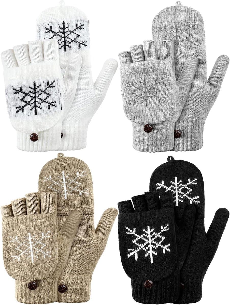 Vingerloze Dames Winter Gebreide Handschoenen - Warm Wol - Thermisch en Omkeerbaar - Ideaal voor Koude Dagen - ShopVlot — afbeelding 1