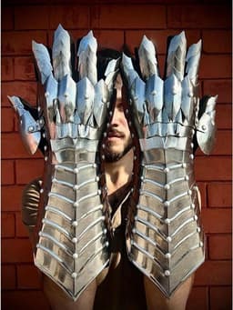 Nazgul Fantasy Gauntlets SCA Armor Gauntlets Handschoenen Ijzer Met Exp Shipping, Zilver, Medium — thumbnail 3