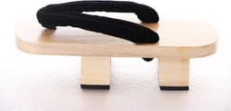 K-G-20-1 zwart licht hout Japan Geta uniseks sandaal met tai sokken kimono geisha kendo samurai — thumbnail 2