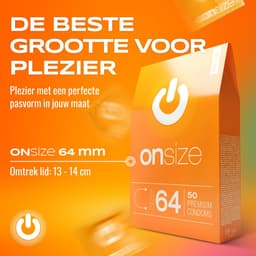 ON) ONsize condooms | 64 mm breedte | 50 stuks | dunne 0,07 mm wanddikte | flinterdun — thumbnail 2