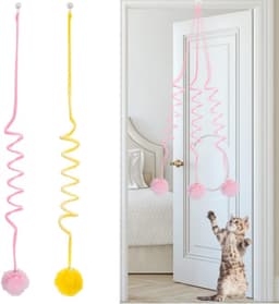 2-delige kattenspeelset met veren, geschikt om op te hangen aan deuren, ramen, stoelen en andere plaatsen, zodat katten naar hartelust kunnen spelen — thumbnail 5