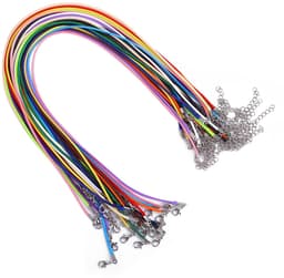 28 stuks ketting koord katoenen ketting 45 cm mix kleur ketting koord met kreeft klauw gesp sieraden maken ketting touw string met gesp voor doe-het-zelf armband hanger — thumbnail 1