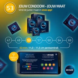 MY.SIZE Classic condooms, 53 mm maat 3, 20 stuks maxipack, extra dun (0,07 mm) — thumbnail 4
