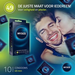MY.SIZE Classic condooms maat 2 I 49 mm breed I 10 stuks standaard verpakking I premium condooms extra dun I condooms true to touch gossamer I dunne 0,07 mm wanddikte I condooms veganistisch — thumbnail 2