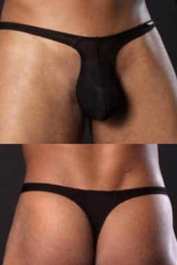 Zwart Transparant Tulle Herenstring Elastische Fit XS tot XL Comfortabele Onderbroek — thumbnail 2