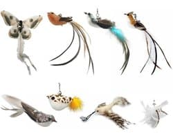 8 stuks kattenspeelgoed veer vervanging interactief kattenspeelgoed staafnavullingen katten teaser speelgoed navullingen met belletjes voor kattenspeelgoed katten toverstaf
