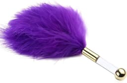 Kietelaar - Veerpluim - Feather tickler - Massageveer - Sensuele accessoire - Zachte veren - Ontspanningsmassage - Streelveer - Strelen - Erotisch speeltje - Paars - 1 stuk - Jonyx — thumbnail 2
