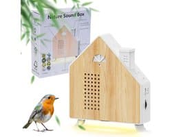 Box met Sensor en Led-lampjes, Natuurgeluiden Sound Box met 8 natuurlijke geluiden, Ontspannend vogelgezang voor badkamer, spa, gasten, toilet en ontspanning, individuele volumeregeling