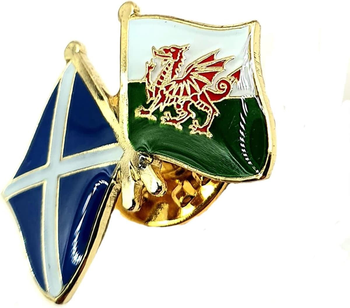 Welsh Cymru Schotland Schotse Saltire Verenigd Koningkrijk UK Vriendschap Metalen Emaille Land Vlaggen Pin Badge, Metaal — afbeelding 1