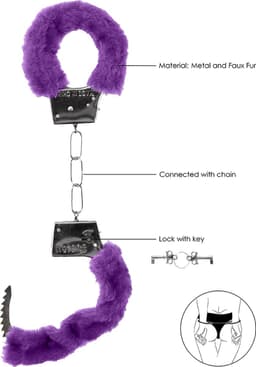 Shots Ouch! HandBoeien Beginner's Handcuffs Furry paars — thumbnail 9