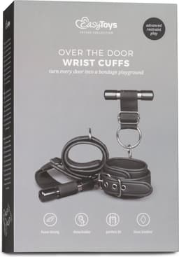 EasyToys - Over the Door Wrist Cuffs - Duurzaam - Bondage Set - Handboeien - BDSM Set - BDSM Toys - Rollenspel Erotiek - Erotisch Spel - Sex Toys voor Vrouwen en Mannen - Zwart — thumbnail 4