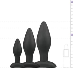 EasyToys - Siliconen Buttplugsetje - 3 Buttplugs - Buttplug - Buttplug Set - Anal Plug - Sex Toys voor Vrouwen en Mannen - Seksspeeltjes - Butt Plug - Zwart — thumbnail 6
