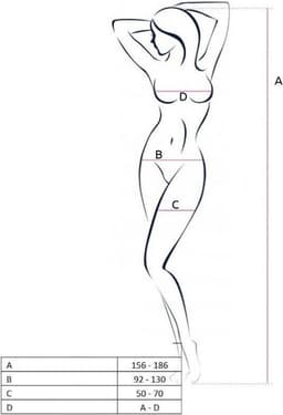 Passion Bs046 - Erotische Catsuit - Bodystocking Met Open Kruis - One Size - Rood — thumbnail 3