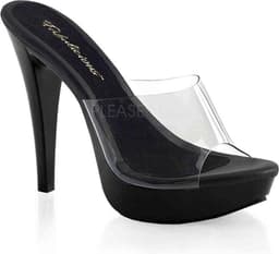 Fabulicious - COCKTAIL-501 Muiltjes met hak - US 6 - 36 Shoes - Zwart/Transparant — thumbnail 1
