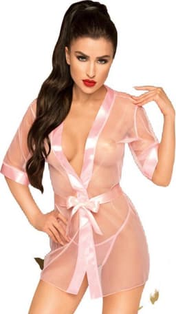 Penthouse Lingerie Kimono Midnight Mirage - Erotische Lingerieset - Maat XL - Roze — thumbnail 1