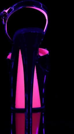 Pleaser - SKY-309TT Sandaal met enkelband, Paaldans schoenen - Paaldans schoenen - 42 Shoes - Zwart/Roze — thumbnail 4