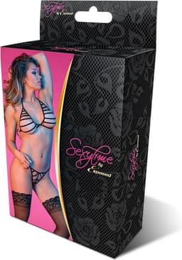 Strappy Bra & G-Set - Zwart — thumbnail 4