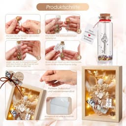 Romantisch geldcadeau met eeuwige bloemen en houten doos voor hem en haar — thumbnail 3