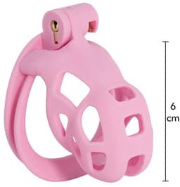 Hidden Desire - Kuisheidskooi - Penis Cage - P-Cage - Kunststof Kuisheidskooi - Chastity - Penis Kooi Roze - Kuisheidkooi met 4 Ringmaten - Penis Prison Cock Cage - Verkrijgbaar in 4 Lengtes - Male Chastity Cages - Maat S - 8 cm - Roze — thumbnail 3
