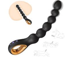 DOWO® - Prostaat Vibrator - Anale kralen - Vibrerende Anaal Stimulator - Anal Beads - Butt Plug- Clitoris Stimulator - Sex Toys voor Koppels - Seksspeeltjes - 10 Standen - Zwart