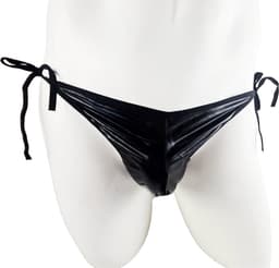 BamBella ® - Slip - Maat onesize Zwart SM kleding BDSM erotische heren kleding wetlook ondergoed lingerie onderbroek zwart — thumbnail 1
