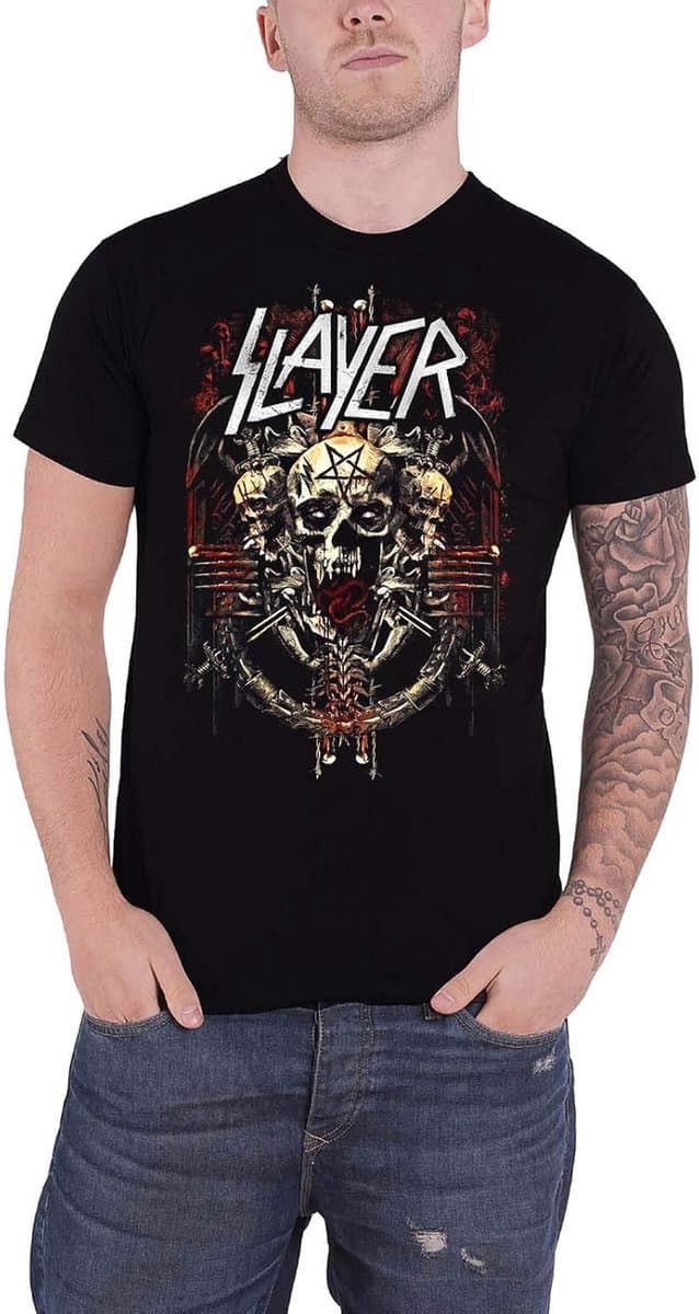 Zwart T-Shirt met Duivels Admat Print voor Heren en Dames - Metal Band Merch — afbeelding 1