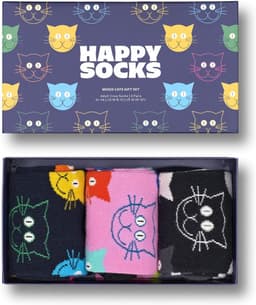 3-Pack Kattensokken Cadeauset voor Heren en Dames - Mix van Vrolijke Motieven — thumbnail 4