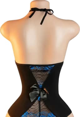 Sexy Lingerieset Dames – Erotische Lingerie – Jarretel Jurkje met Kousen – Zwart & Blauw Kant – Catsuit Erotisch – Lingerie Setje met Jarretels – Verleidelijke Lingerie – Sexy Boudoir Look – Kinky en Luxe – Dare to Undress – One Size — thumbnail 3