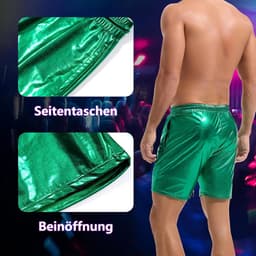 Glanzende Metallic Heren Shorts - Disco en Party Korte Broek — thumbnail 2