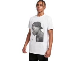Heren T-Shirt met Tupac Cijfers en Gebarsten Achtergrond