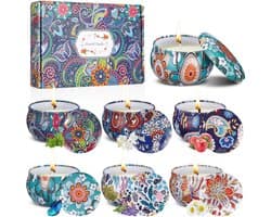 Aromatherapie Geurkaarsen Cadeauset voor Vrouwen - 6 Stuks, Stress Verminderende Kaarsenset voor Kerst, Verjaardag en Valentijnsdag