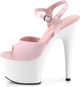 Pleaser - ADORE709 Sandaal met enkelband, Paaldans schoenen - US 12 - 42 Shoes - Roze/Wit — thumbnail 4