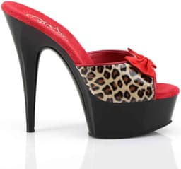 Pleaser - DELIGHT6016 Muiltjes - Paaldans schoenen - 45 Shoes - Rood/Bruin — thumbnail 4