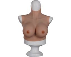 DELUXE - Siliconen Borstprothesen - Korte variant - C Cup - 100% hypoallergene medische siliconen - + kanten choker - Kunstmatige Nep Borst - Korte Valse Borsten - Bodysuit - Crossdresser - Transgender - Mastectomie - Cosplay - Body4Everybody