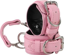 Banoch | enkelboeien van pu leer | roze / zwart| bondage — thumbnail 3