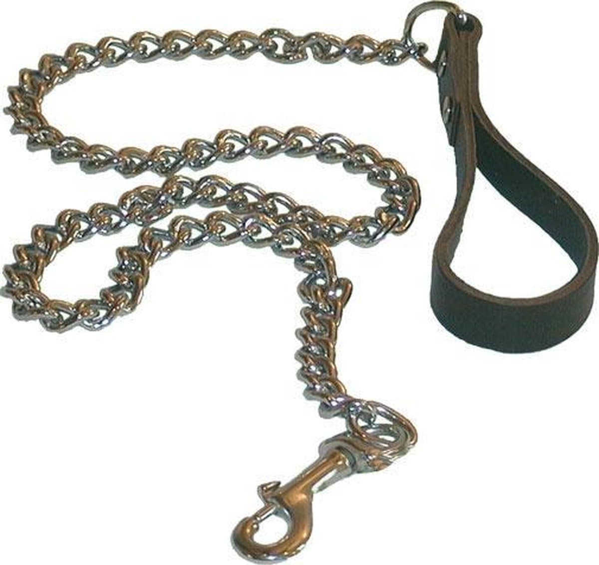 Mister B - Hondenketting - Metalen ketting met leren handvat - Dog Leash Chain — afbeelding 1