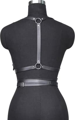 Sexy BDSM Harnas Tuigje met Riempjes - Kunstleder Bondage Lingerie - Verstelbaar Zwart - Erotisch Riem voor Mannen en Vrouwen - Sex Toys — thumbnail 3