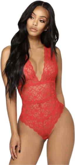 Knaak Bodystocking - Erotische Lingerie - Rood - Verleidelijke Open Details - One Size - Sexy Look — thumbnail 2