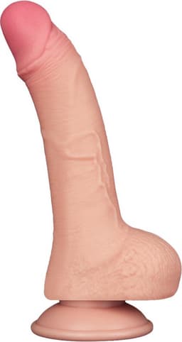 LoveToy - Dildo - Glijdende Huid Dildo - Dubbellaags Dildo - Lengte 19.5 cm - Diameter 3.5 cm - Beige — thumbnail 2