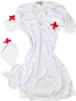 BamBella ® Sexy Cosplay Rollenspel kleding - Onesize - outfit dames Zuster pak wit — thumbnail 3