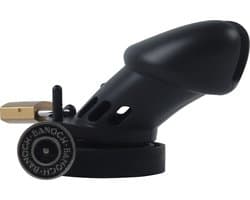 Banoch | Cockcage Black | siliconen | zwarte Chastity Cage met 5 ringen | small / medium