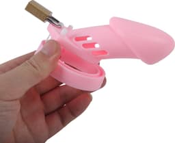 Banoch | Cockcage Pink | siliconen | roze Chastity Cage met 5 ringen | medium / large — thumbnail 2