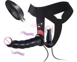 Strap-on Vibrator voor Dames - 18 CM - Broek Verstelbaar - One Size - Voorbinddildo - Harnas universeel - Voorbind penis