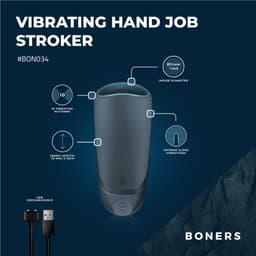 Boners - Vibrerende Blowjob Simulator - Oplaadbaar - Masturbator Sleeve - Sex Toys voor Mannen - Masturbator voor Man - Masturbators - Masturbator voor Mannen Elektrisch - Blauw — thumbnail 3